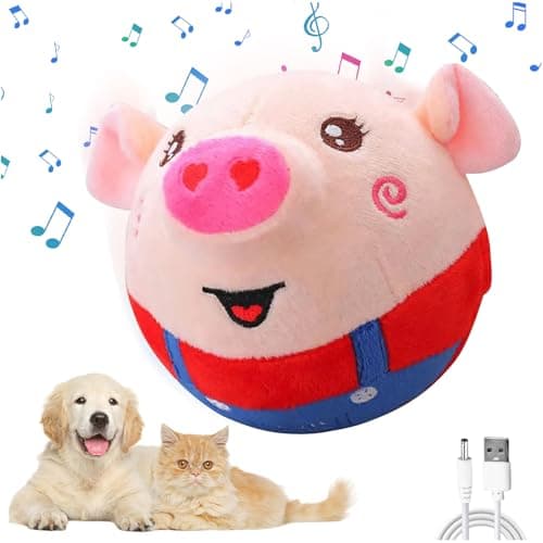 Image of Yozexin Chuckle Chums Dog Toy Interactive Dog Toys: Active Moving Shake Bounce Washable Cartoon Dog Toys for Boredom for Small Medium Dogs (Red)