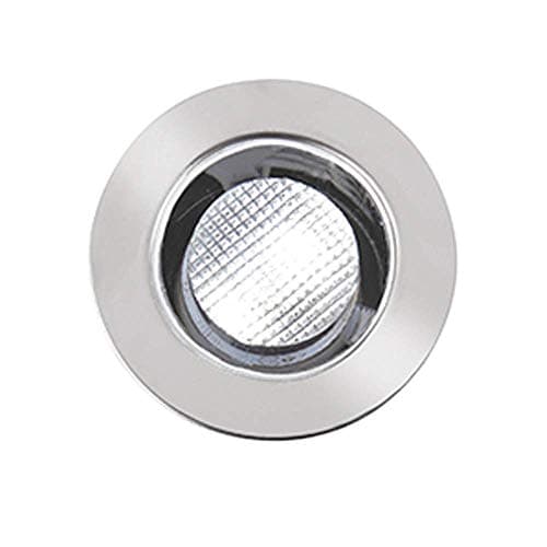 Image of Pack of 10 x Saxby Ikon 30mm Round Polished Stainless Steel Bathroom IP67 Outdoor Recessed Garden Decking Daylight White LED Light Kit