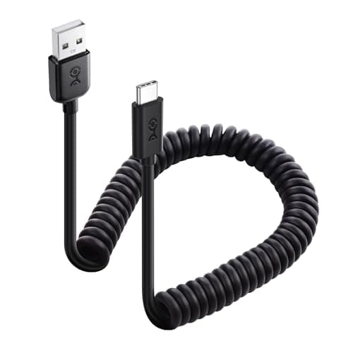 Image of Cable Matters USB to USB C Coiled Cable with 3A/15W Fast Charging 0.3-1.2m, Support Apple CarPlay, Android Auto, Coiled USB A to USB C Cable, for iPhone 15/15 Pro/15 Plus/15 Pro Max, Galaxy S23, iPad
