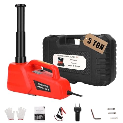 Image of ROGTZ Electric Hydraulic Car Jack Kit 5Ton 12V,Ultra-Portable Auto Vehicle Lift with 6.1-17.7" Range for SUV/Sedan/Truck Repair,Floor Jack for Tire Change,Lightweight for Easy Storage