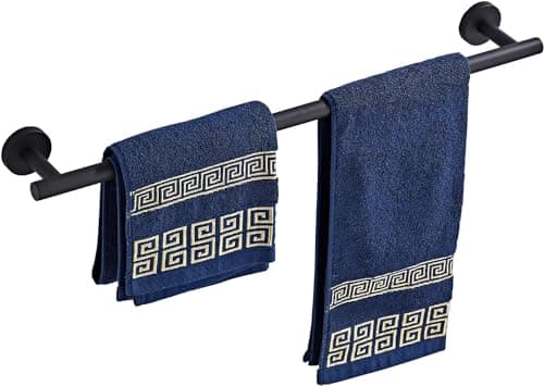 Image of YUET Towel Rail 60CM Matte Black Hand Towel Holder Bar Bathroom Holders For Bathrooms Kitchen Dish Cloths Hanger 304 Stainless Steel RUSTPROOF Wall Mounted 24'' Black