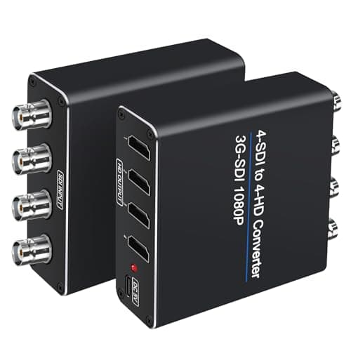 Image of ACHAVE SDI to HDMI Video Converter, 4 sdi Input and 4 hdmi Output,4 in 4 Out,Black, Multi-Format Support, HD-SDI/3G-SDI Input, 1080p@60Hz Resolution, Long Distance Transmission