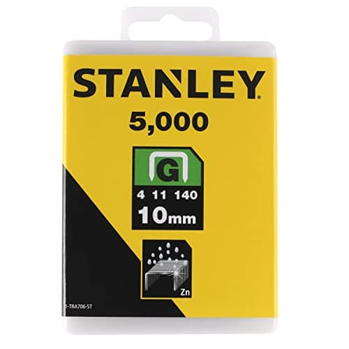Image of STANLEY Heavy Duty Cable Staples Sharpshooter Pack of 5000 Type G 10 mm Resistant and Rustproof 1-TRA706-5T, Packaging May Vary