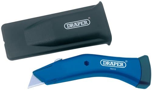 Image of Draper 55059 Heavy Duty Utility Knife with Quick Blade Change Facility , Blue
