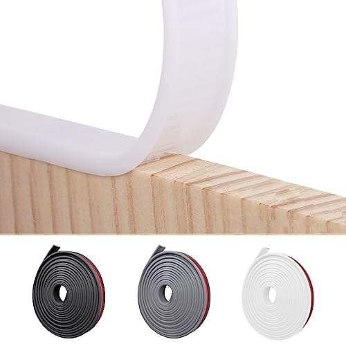 Image of NiCoLa U-Shape Flexible Furniture Edge Banding, 5m×12mm White TPE Self Adhesive Veneer Edging Strip Edge, DIY Furniture Edge Trim for Table Cabinets Chairs Shelves Restoration (White, 12mm)