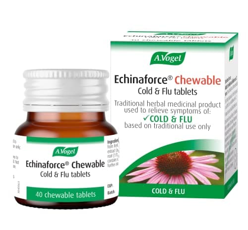 Image of A.Vogel Echinaforce Chewable Cold & Flu Tablets | Relieve Cold & Flu Symptoms | Extracts of Fresh Echinacea | 40 Tablets