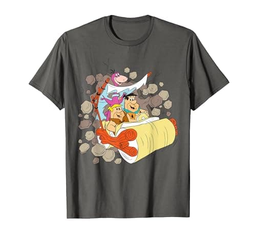Image of The Flintstones Coming Through T-Shirt, Men, Asphalt Grey, XX-Large