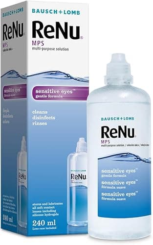 Image of ReNu Multi-Purpose Contact Lens Solution 240 Ml - For Soft Contact Lenses Comfortable Wear, Gentle On Sensitive Eyes, Clean, Disinfect, Rinse, Lubricate And Store Your Lenses, Lens Case Included