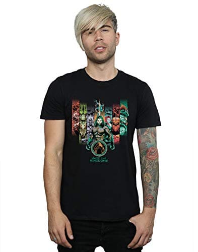 Image of DC Comics Men's Aquaman Unite The Kingdoms T-Shirt Black Medium
