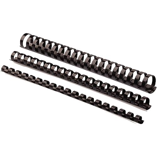 Image of Fellowes A4 6mm Plastic Binding Combs for Comb Binding Machine Binds 2 to 20 Pages - Black, Pack of 100