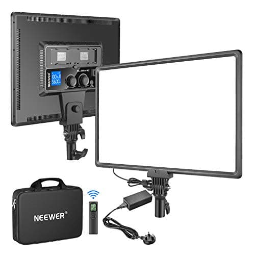 Image of Neewer NL288 LED Video Panel Light with 2.4G Remote & Adapter, 45W 4800Lux 3200K-5600K CRI97+ Dimmable Bi Color Light Panel for Photography YouTube Live Stream Game Zoom Calls (Battery Not Included)