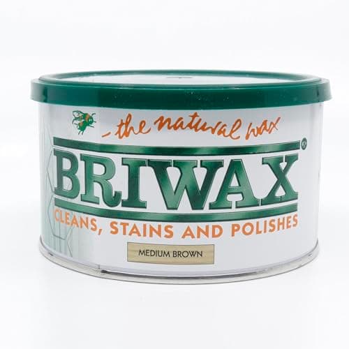 Image of Briwax Original Medium Brown Wax Polish 400g (Japanese Labelled Version) - Same UK Product Inside - Furniture Wax - Cleans, Stains and Polishes