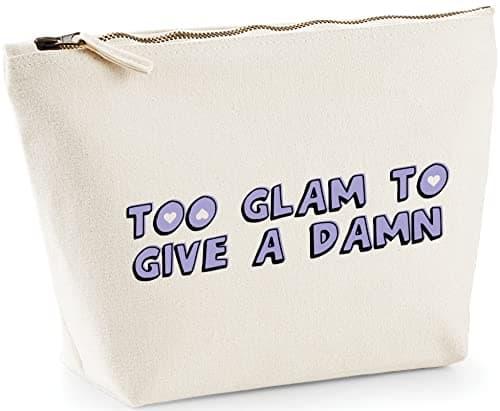 Image of Hippowarehouse Too Glam To Give A Damn printed make up cosmetic wash bag 18x19x9cm
