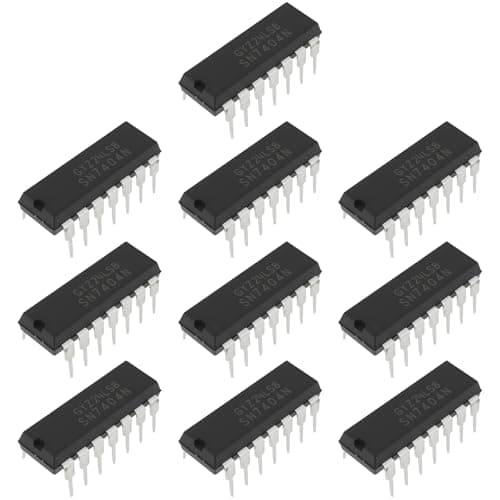 Image of EMSea 10pcs SN7404N Hex Inverter IC 6-Channel Logic Gate Chip PDIP-14 for 5V Digital Signal Processing Applications