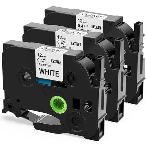 Image of Upwinning Compatible with Tze-231 Brother P-Touch Label Tape 12mm 0.47 Laminated for Brother Label Printer, Tze Tz Tape 12mm for H110 E110 H100R H100LB H108 H101C H200 D210VP P300BT 1000, 3-Pack