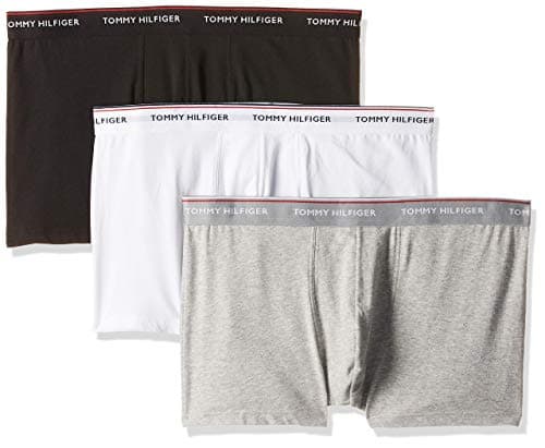 Image of Tommy Hilfiger Men's 3p Trunk 1u87903842 Trunks, Multicolour (Black/Grey Heather/White), M