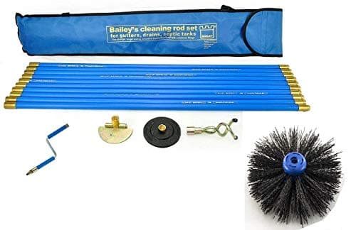Image of Industrial Bailey Universal 30ft Chimney Brush Sweep Sweeping Drain Rod Set Kit With Rotating Handle