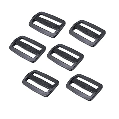 Image of Baikeen Tri glide Slider 50mm Strong Plastic Tri Glide Slides Adjustable Slide Buckle Strap sliders Adjusters for Backpack Belt Strap Black