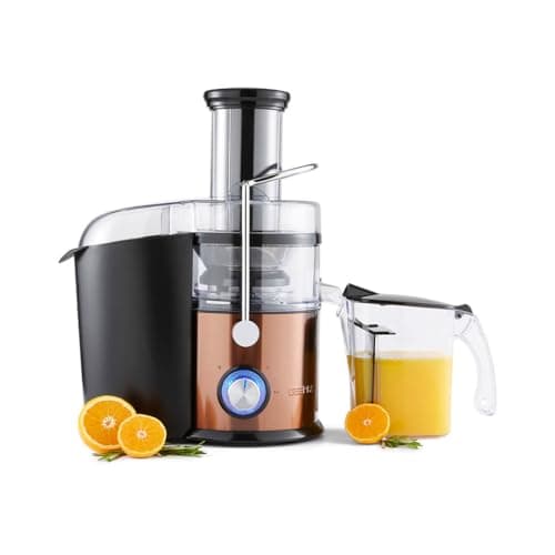 Image of GEEPAS 800W Juice Extractor Centrifugal Juicer | Stainless Steel Juicer for Whole Fruit & Vegetable | Overheat Protection, 1L Juice Container, 2.2L Pomace Collector | 75MM Wide Mouth 2 Speed & Pulse