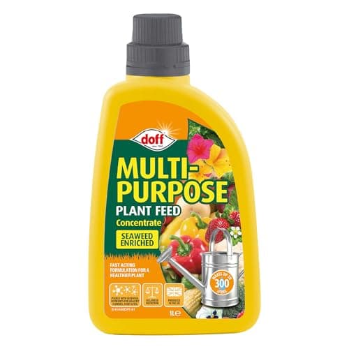 Image of Doff Multipurpose Plant Feed Concentrate – 1L Fast-Acting Plant Food for Healthy Growth of Flowers, Fruit, Vegetables & Shrubs – Seaweed Enriched – Encourages Root Development – Makes 300L Feed