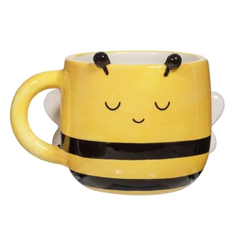 Image of Sass & Belle Bee Mug - Cute Yellow Tea Cup with Bee Design, Fun Drinking Cup Gift, Coffee or Tea Lovers, 350ml Kitchen Accessory