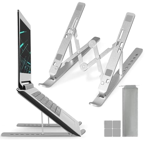 Image of AUXHCYL Laptop Stand for Desk, Ergonomic Adjustable Laptop Riser, Aluminum Portable Laptops Holder, Compatible with Macbook, Lenovo, Dell, HP, Air Pro, Samsung and More 10-15.6" Notebook & Tablet