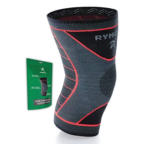 Image of Rymora Knee Support for Men and Women - Compression Sleeve to Ease Knee Discomfort - Great for Running, Sports & Everyday Wear (Grey) (Single Sleeve) (Extra Large) [XL]