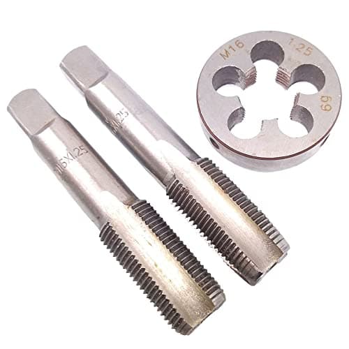 Image of Mactoom 16mm x 1.25 HSS Metric Tap and Die Set Right Hand Thread,Tapping DIY Tool 3pcs (M16 x 1.25mm)