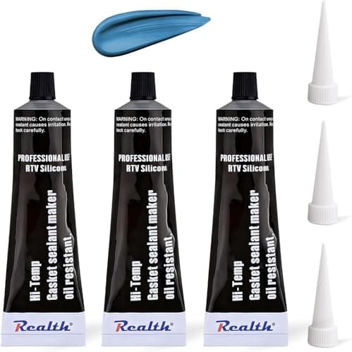 Image of Realth Silicone Gasket Maker 3 Pack High Temperature RTV 3.53 Oz (100g) Ultra Blue Oil Resistance Sealant High Strength Flange Sealing for Automotive Motorbike Machine Equipment Repairing(SG313)