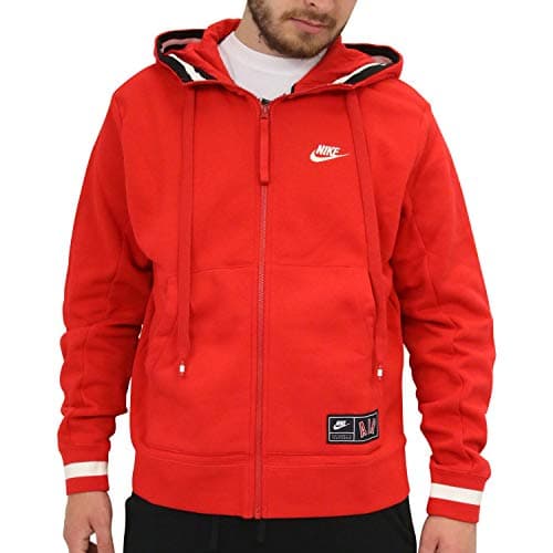 Image of Nike Men M Nsw Air Hoodie Fz Flc Sweatshirt - University Red/University Red/, Small