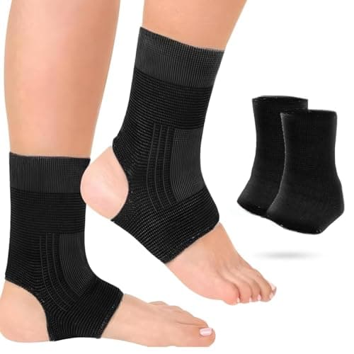 Image of HUSHRICH Kids Ankle Brace Stabilize Joints, Child Ankle Support Compression Sleeves, Ankle Sleeve for Jogging Running Gymnast Fitness 7-12 Years Boys Girls