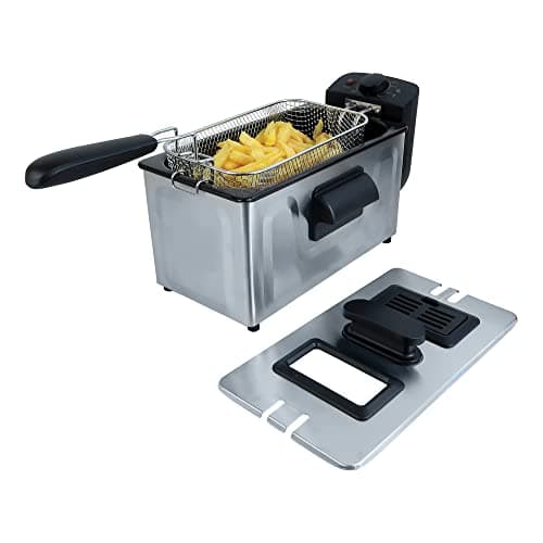 Image of Igenix IGTB1030SS Deep Fat Fryer with Frying Basket, Dishwasher Safe Parts, 3 Litre Capacity, 1800 W, Stainless Steel