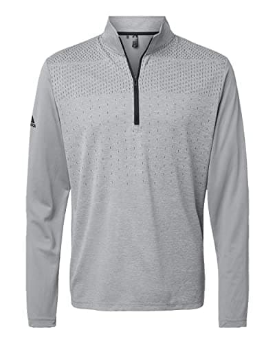 Image of adidas Mens Heather Block Print Quarter-Zip Pullover, 2XL