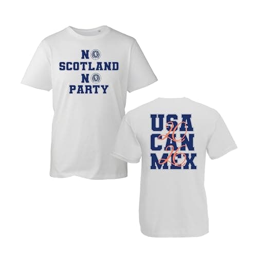 Image of No Scotland No Party Scotland 2026 T-Shirt, Sports Lover Gift, Football Lover Shirt, Unisex Adults and Kids Tee Top(White, XL)