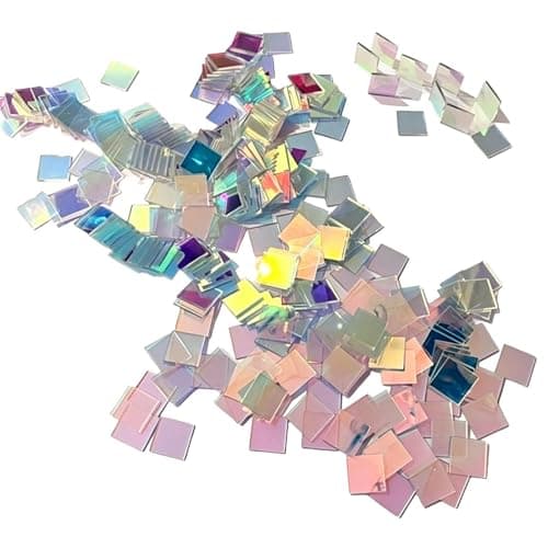 Image of 50pcs Mosaic Tiles for Crafts, Mini Holographic Tiles, 1 Inch Iridescent Tiny Acrylic Square Sheet for DIY Crafts, Mosaic Art, Painting, Home Decor