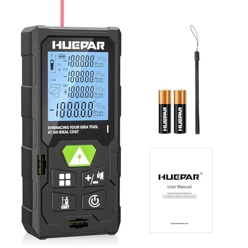 Image of Huepar Laser Measure 165FT Laser Measuring Tool Digital Laser Distance Meters with 2 Bubble Levels, Backlit LCD, Measure Distance, Area and Volume and Pythagorean Mode DM-LM50