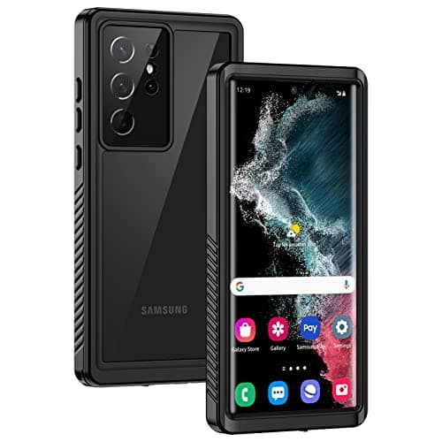Image of Lanhiem for Samsung S22 Ultra 5G Case, Waterproof S22 Ultra Cover Dustproof Shockproof Case with Built-in Screen Protector, Full Body Underwater Protective Case for Galaxy S22 Ultra 6.8 Inch, Black