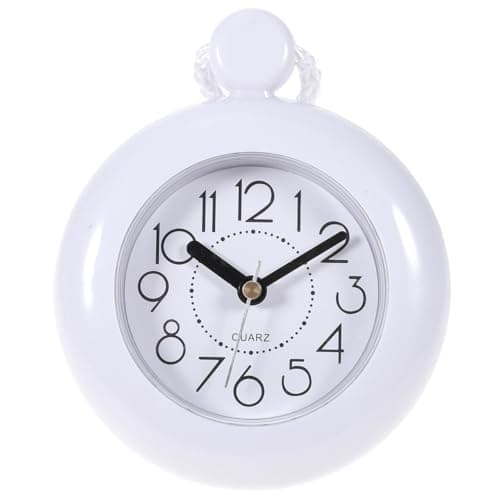 Image of Warmhm Bathroom Hanging Clock White Shower Rope Clock Water Resistant Small Digital Hanging Rope Pendant without Battery