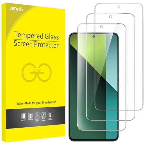 Image of JETech Screen Protector for Xiaomi Redmi Note 13 Pro 5G, 9H Tempered Glass Film, Anti-Scratch, HD Clear, 3-Pack