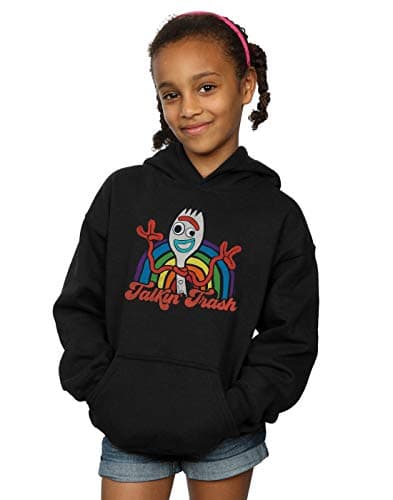 Image of Disney Girls Toy Story 4 Forky Talkin' Trash Hoodie Black 5-6 Years