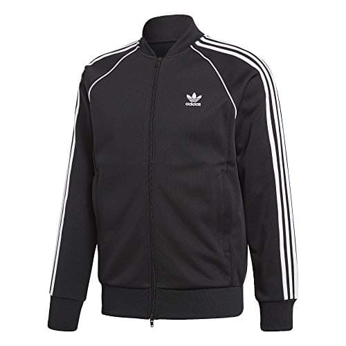 Image of adidas Originals mensSuperstar Track Jacket Long Sleeve Warm Up or Track Jacket - Black - Small