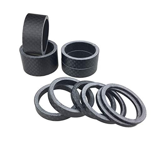 Image of PLATT 10 Pieces Bike Headset Spacer Full Carbon Fiber Bicycle Stem Headset Spacer Fit 1 1/8-Inch Compatible with MTB Bike Road Bikes,Matte