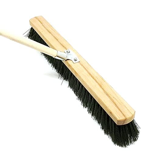 Image of 60 cm / 24 in Traditional Wooden Sweeping Broom Soft Bristle Brush for Indoor Outdoor Yard with 115 cm Long Handle
