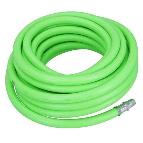 Image of AB Tools 10 Metres Soft Rubber Hi-Vis Air Compressor Hose Airline 1/4 BSP Male Thread