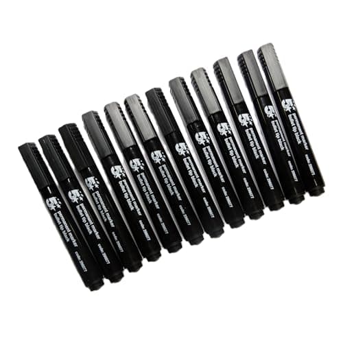 Image of 5 Star Office Black Marker Pen Bullet Tip 2mm Line Black (Pack of 12)