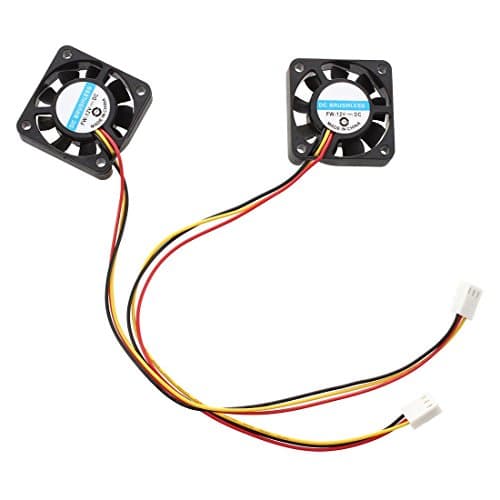 Image of Uikdjgu 2 Pcs 3 Pin 40mm Square PC Computer Cooling Fan DC 12V Black
