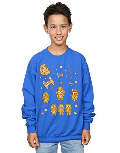 Image of Absolute Cult Star Wars Boys Gingerbread Empire Sweatshirt Royal Blue 5-6 Years