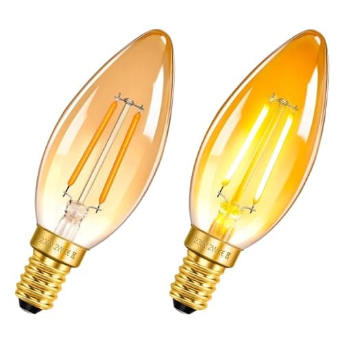 Image of Innovess E14 LED Candle Bulb 2W Warm White 2200K, C35 Amber Small Edison Screw Bulb SES, 20W Equivalent, 200LM Non Dimmable Vintage Filament Light Bulb for Chandelier, Salt Lamp, Night Light, 2 Pack