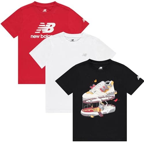 Image of New Balance 3 Pack tee, Team Red/White/Black, 8
