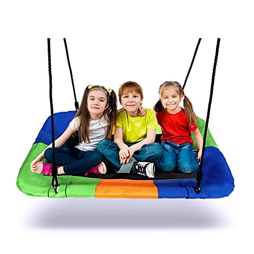 Image of Dripex Kids Nest Swing, Children's Swing Seat, Adjustable Hanging Tree Swings for Outdoor Backyard Garden, Oxford, 115 * 75 cm, 150 kg Capacity